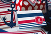 Preppy Nautical Red and Navy Blue Stationary Set {UPRINT}