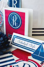Binder Covers | Preppy Nautical Red and Navy Blue | UPRINT | Schoolgirl Style