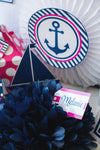 Luggage Tags | Preppy Nautical Hot Pink and Navy Blue | UPRINT | Schoolgirl Style