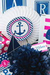 Nautical Cut Outs | Preppy Nautical Hot Pink and Navy Blue | UPRINT | Schoolgirl Style