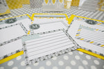 Yellow & Gray Stationary Set | Neutral Classroom Decor | UPRINT | Schoolgirl Style