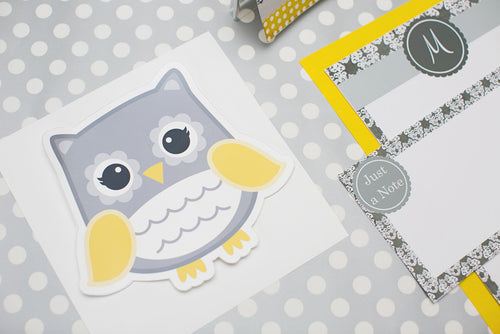 Owl Cut Out Gray Owl by UPRINT