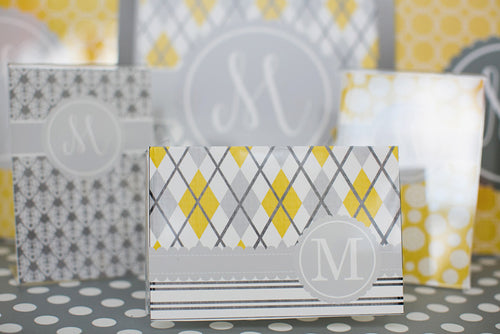 Yellow and Gray Stationary Set by UPRINT