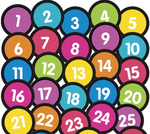 NEON Number Circles 1-31 | Just Teach  | UPRINT | Schoolgirl Style