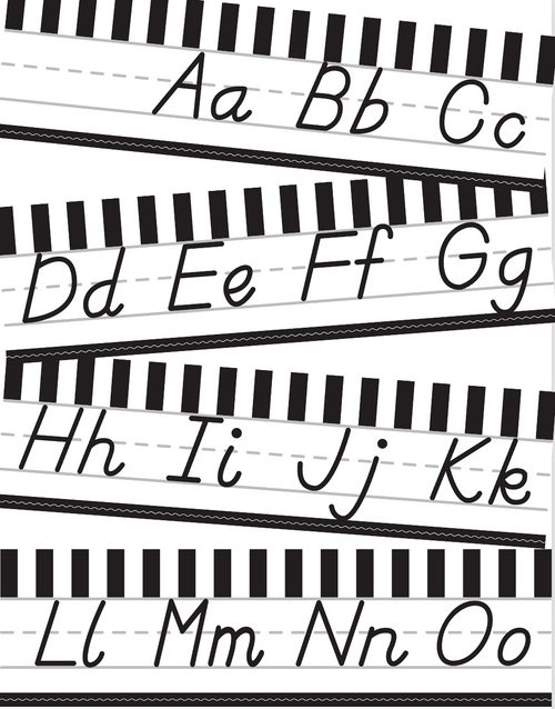 Black and White D'Nealian Alphabet Lines by UPRINT