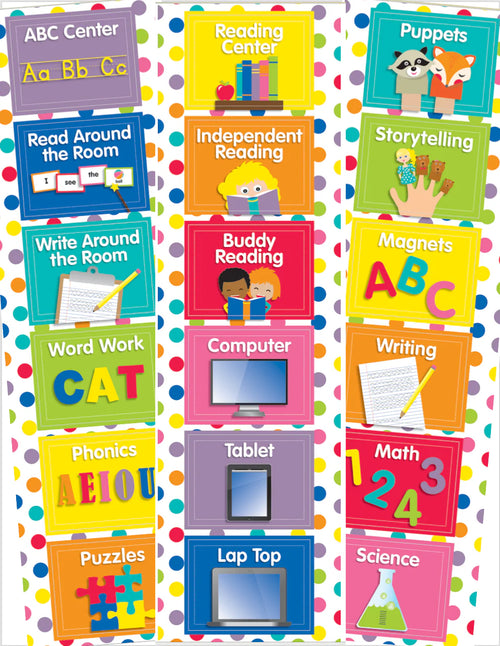  Just Teach Rainbow Center Cards Mini Bulletin Board Set by UPRINT
