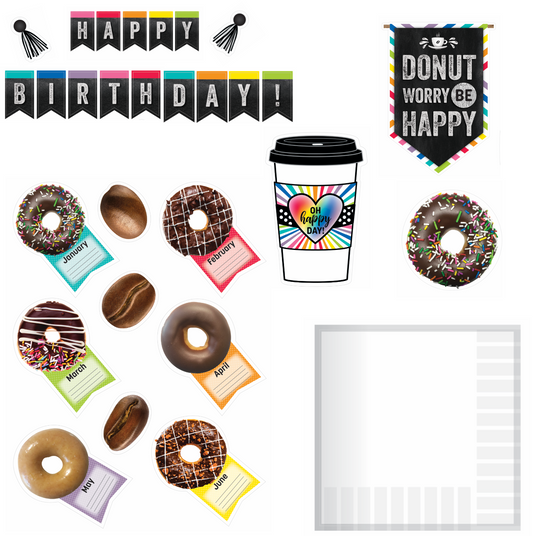 Birthday Bulletin Board Set Bright and Brewtiful by UPRINT