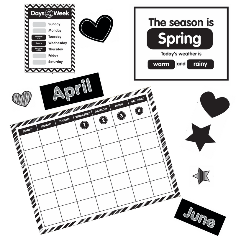 Black and White Calendar | Just Teach | Schoolgirl Style black-and-white-calendar-just-teach-schoolgirl-style