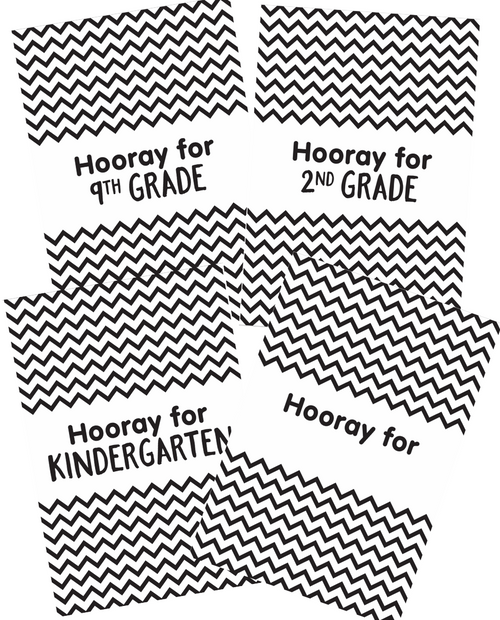 Black and White "Hooray" Poster Set by UPRINT