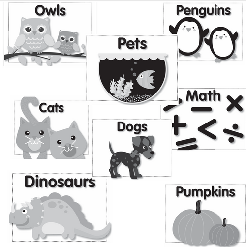Classroom Library Labels Just Teach Black and White by UPRINT