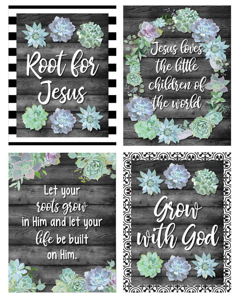 Christian Inspired Succulent Poster Set by UPRINT