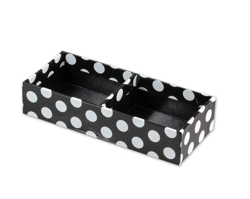 Little Black Desk Set Black and White Small Accessory Tray by CDE