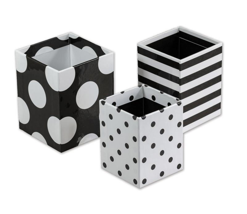 Pencil Cups Black and White By CDE