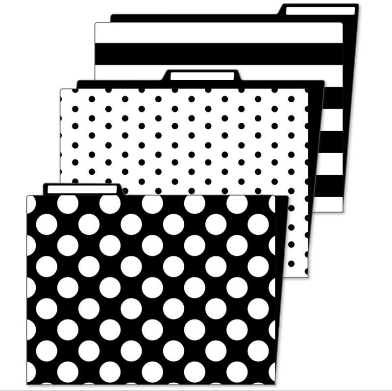 File Folders Black and White Little Black Desk Set By CDE