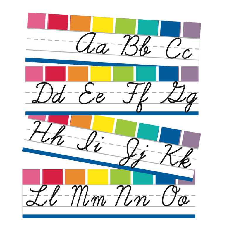 RainbowCursiveAlphabetLine|Schoolgirl Style