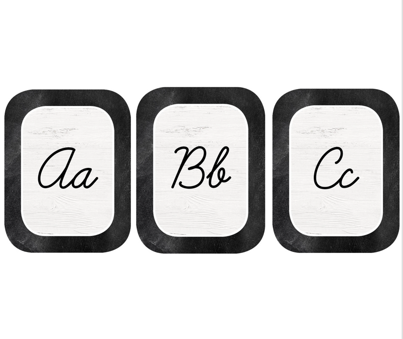 Industrial Chic Cursive Alphabet Cards by UPRINT