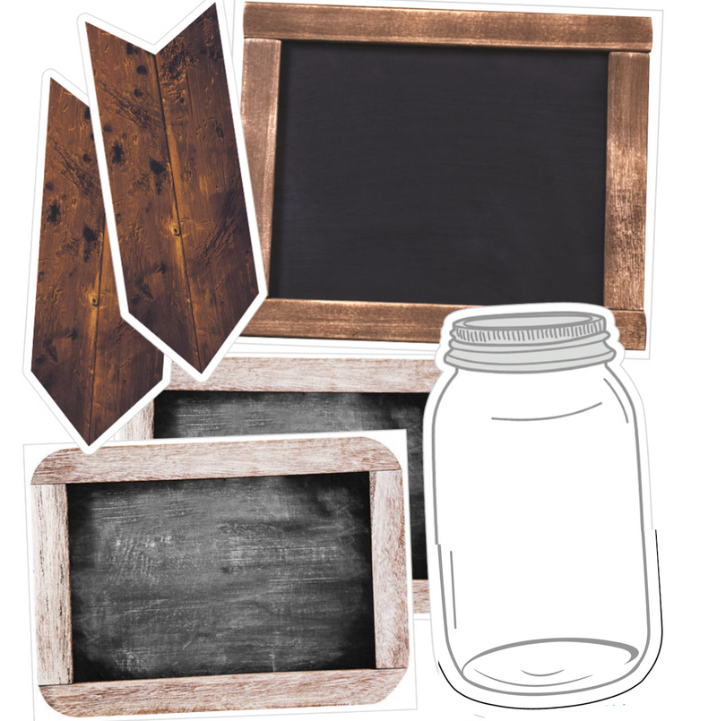 Industrial Chic Editable Shiplap Chalkboard Mason Jar and Wooden Signs by UPRINT