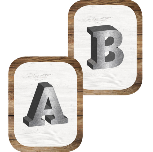 Industrial Chic SHIPLAP Metal ABC Signs by UPRINT
