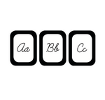 Cursive Alphabet Cards Black White and Stylish Brights by UPRINT