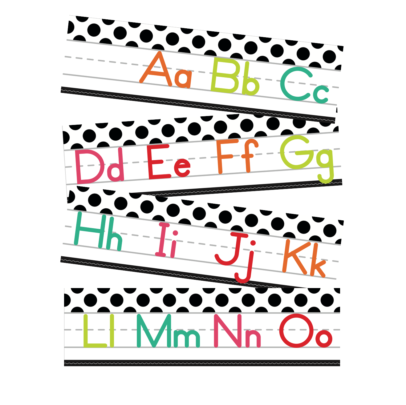 Alphabet Line Manuscript (White) | Black, White and Stylish Brights