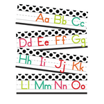Schoolgirl Style - Black, White and Stylish Brights Alphabet Line Manuscript (White) {U PRINT}