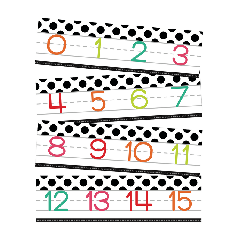 Number Line White Black White and Stylish Brights by UPRINT