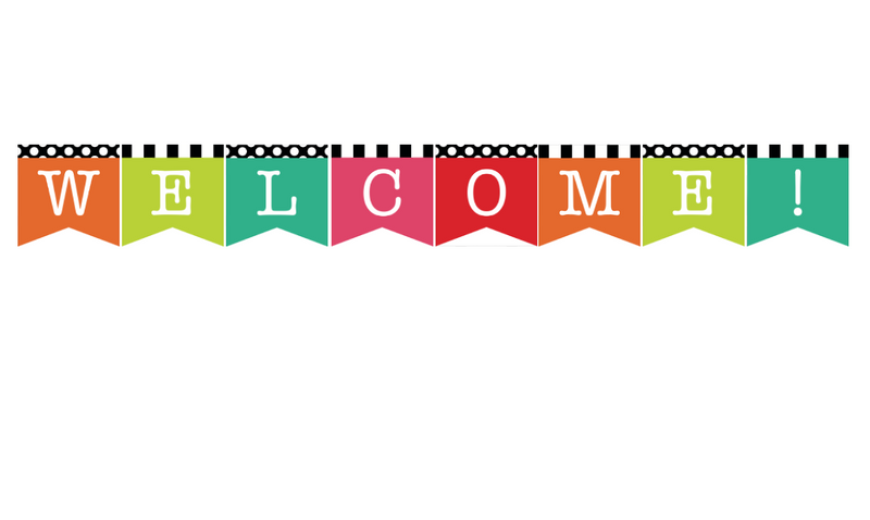 Schoolgirl Style - Black, White and Stylish Brights 2 Point Welcome Banner {U PRINT}