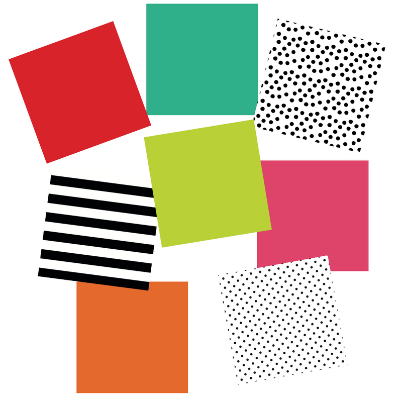 Coordinating Papers Black White and Stylish Brights by UPRINT