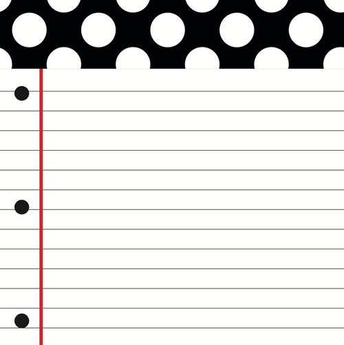 Notebook Paper Cut Out Black White and Stylish Brights by UPRINT