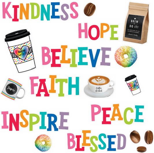 "Morning Motivators" Bulletin Board Set Bright and Brewtiful by UPRINT