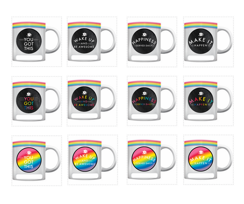 Coffee Mug Cut-Outs Bright and Brewitful Inspriational by UPRINT