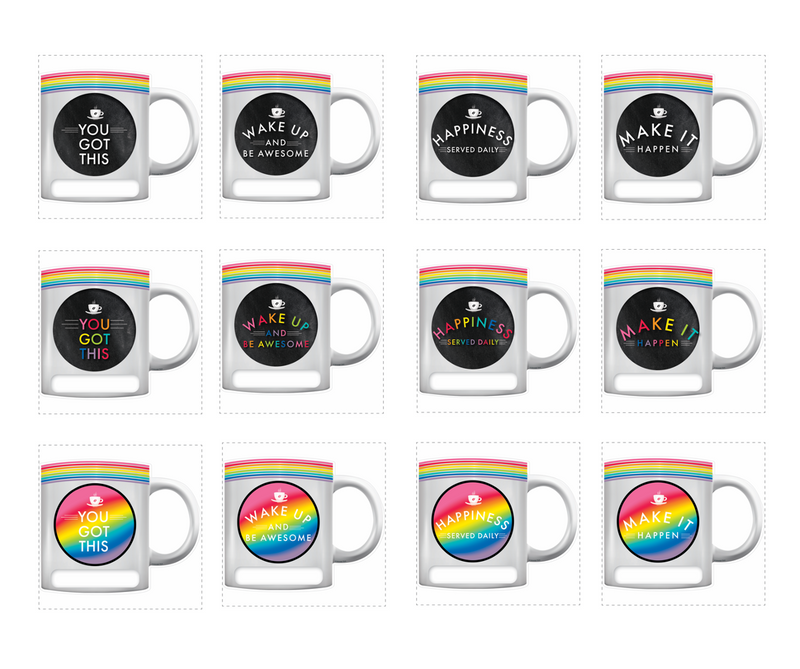 Coffee Mug Cut-Outs Bright and Brewitful Inspriational by UPRINT