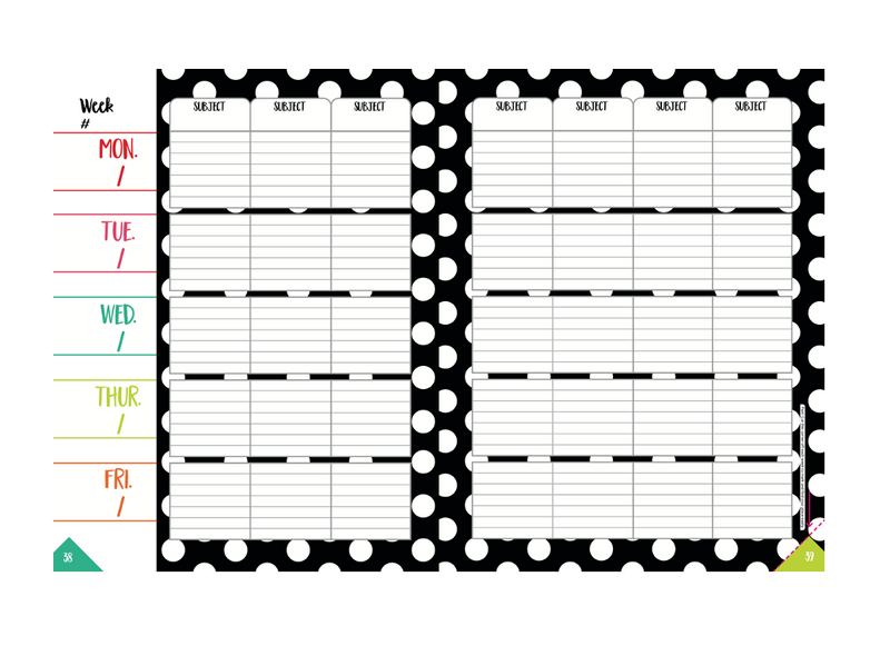 Planner and Organizer | Black, White and Stylish Brights | UPRINT | Schoolgirl Style