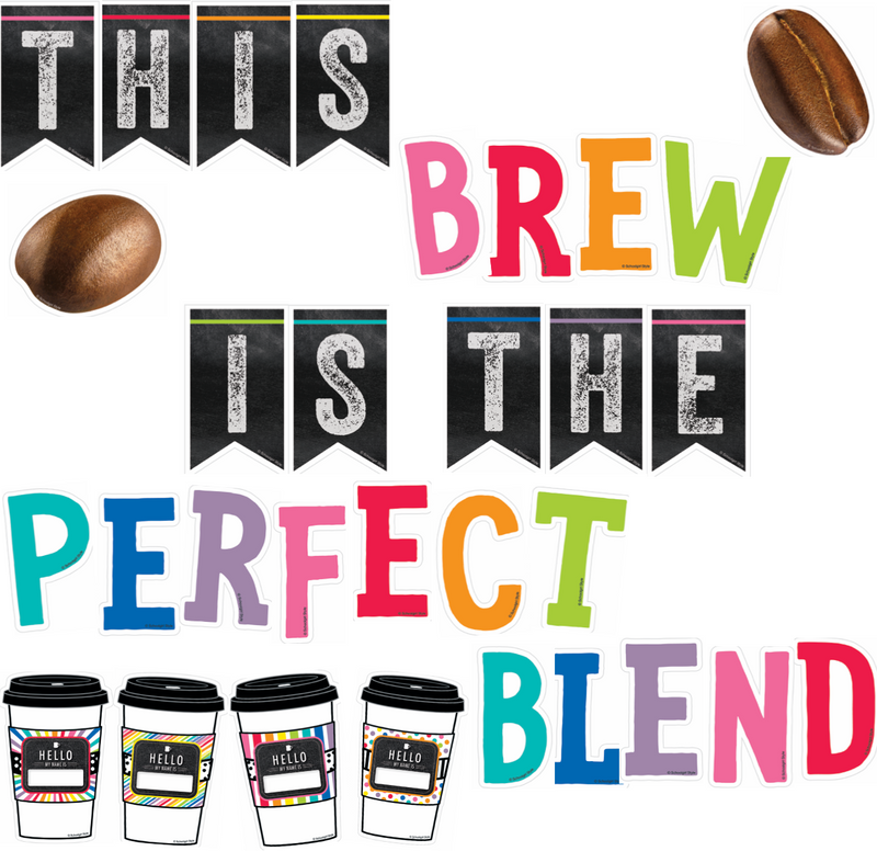 "The Brew is the Perfect Blend" Bulletin Board Set Bright and Brewtiful by UPRINT