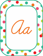 Cursive Alphabet Cards | Black, White and Stylish Brights Confetti  | UPRINT | Schoolgirl Style