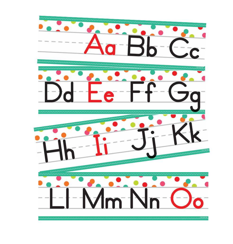 Confetti Manuscript Alphabet Line | Black, White and Stylish Brights ...