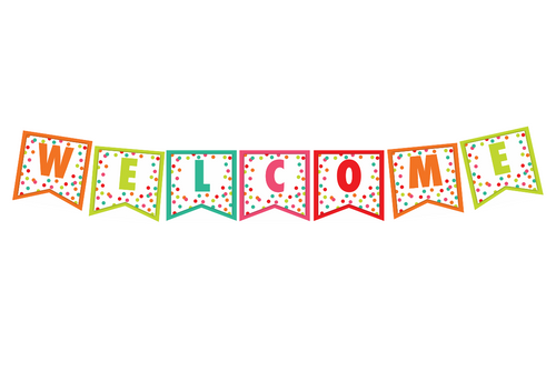 Welcome Banner Black White And Stylish Brights by UPRINT