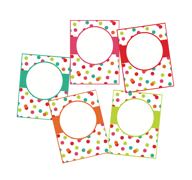 Editable Binder Covers Black White and Stylish Brights Confetti by UPRINT