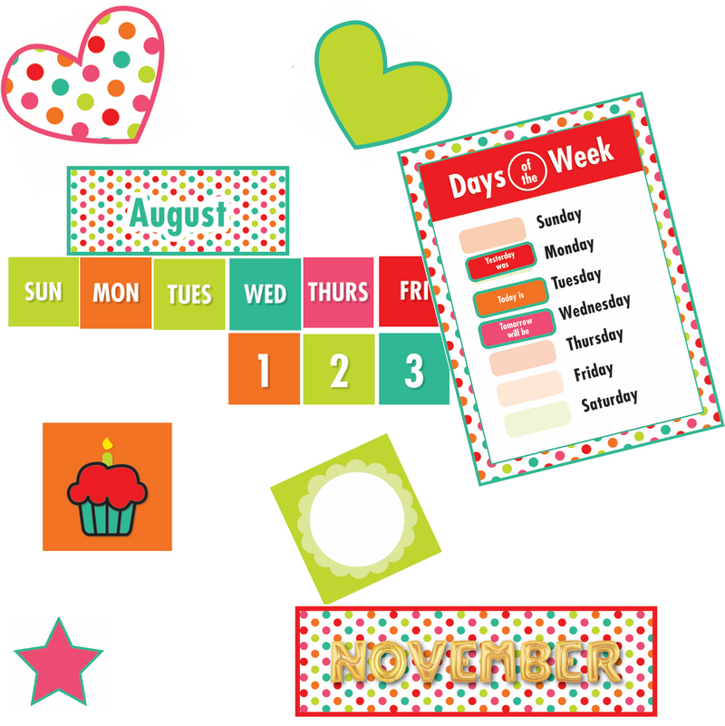 Calendar Set | Black, White and Stylish Brights Confetti | UPRINT | Schoolgirl Style