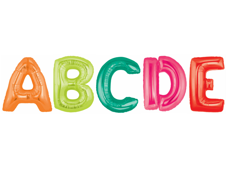 Rainbow Alphabet Balloons | Black, White and Stylish Brights Confetti | UPRINT | Schoolgirl Style