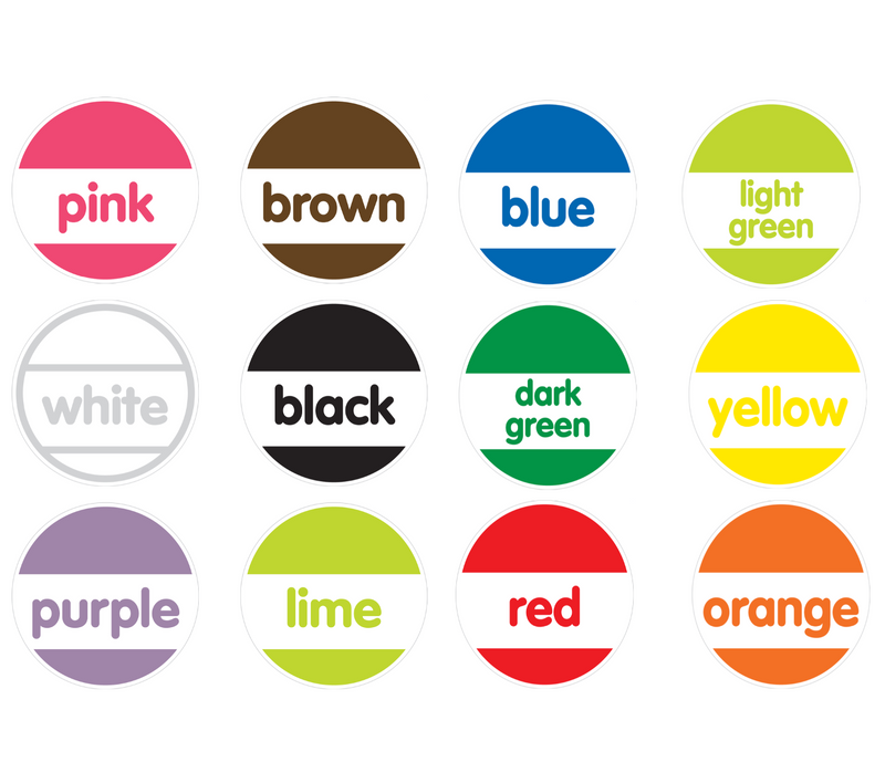 Schoolgirl Style - Black, White and Stylish Brights Confetti Color Labels {U PRINT}