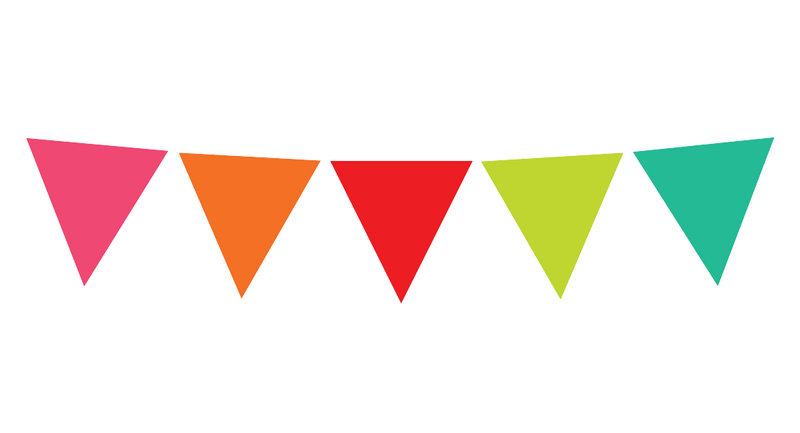 Pennant Banner Black White and Stylish Brights Confetti by UPRINT
