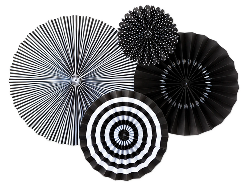 Paper Fans | Black and White Decor | Midnight Meadow | Schoolgirl Style