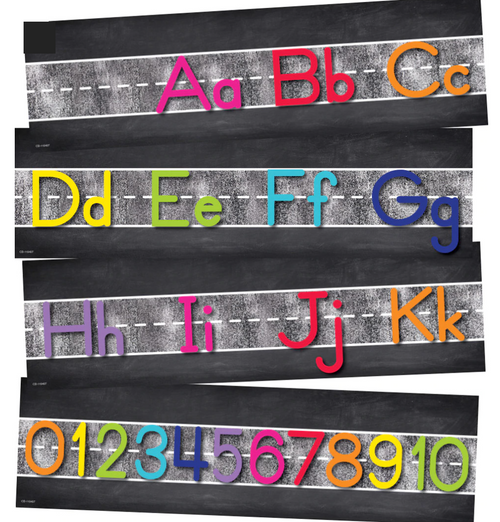 Rainbow Alphabet Line Bulletin Board Set by Schoolgirl Style