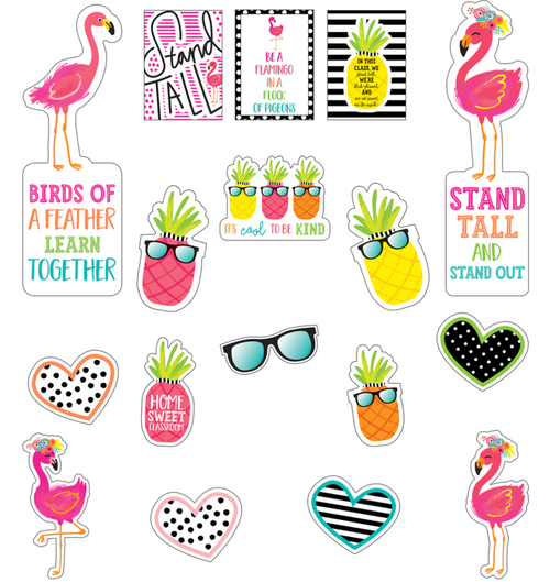 Simply Stylish Tropical Motivational Mini Bulletin Board Set by Schoolgirl Style