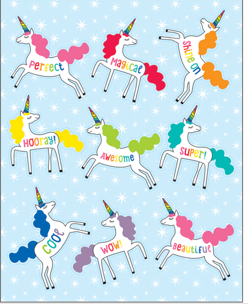 Hello Sunshine Unicorns Shape Stickers by CDE