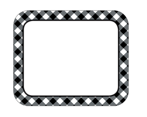 Black and White Gingham Name Tag by Schoolgirl Style