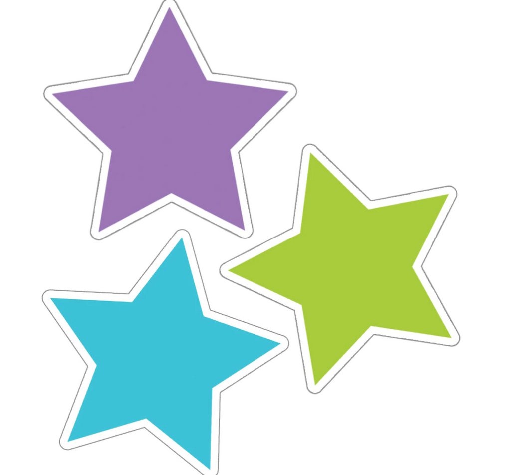 Glitter Star Cutouts for Bulletin Board, Crafts, Classrooms (6 Colors, 60 Pack)