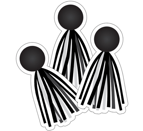 BFF Black & White Tassels Cut-Outs by UPRINT