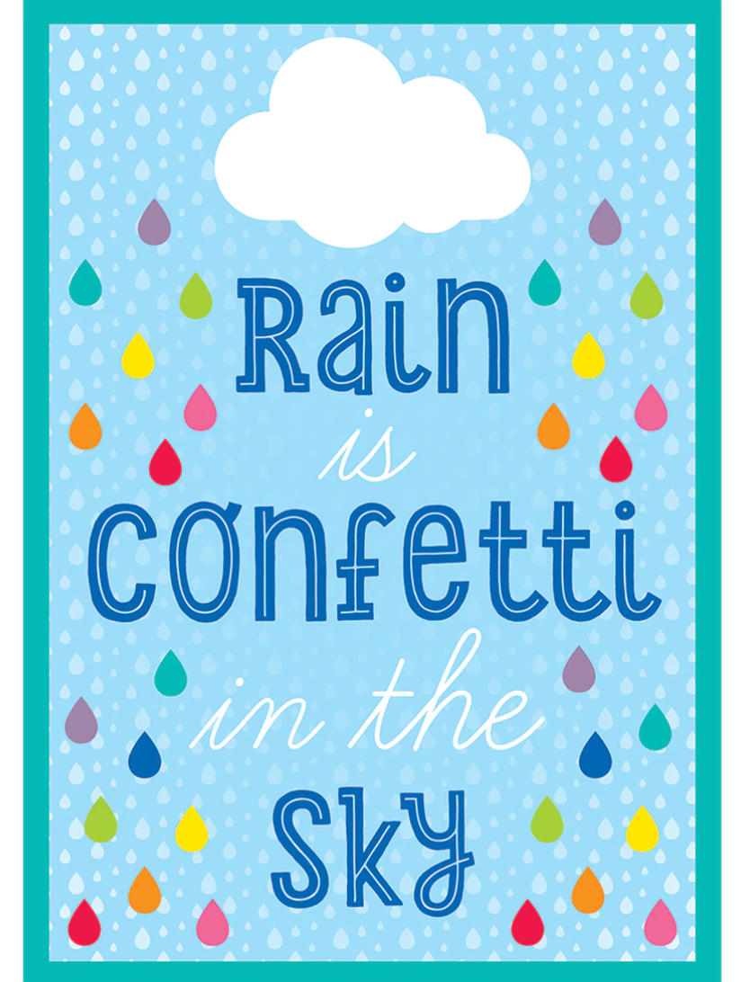 Hello Sunshine Rainbow Rain Is Confetti in the Sky Poster by Schoolgirl Style